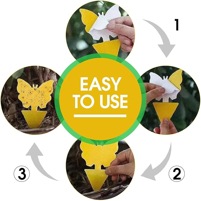 58 Pack Flying Insect Traps for Plants – Yellow Sticky Traps for Gnat, Fly & Flying Bug, Indoor Outdoor Flying Bug Catcher for Pots, Garden & Kitchen, Kid & Pet Safe, Non-Toxic (58 Pcs Classic)