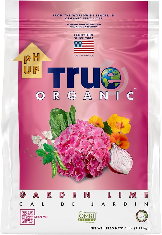 True Organic Garden Lime – Raises Soil pH to Reduce Acidity – Ideal for Hydrangeas and Other Plants – 6lb Bag