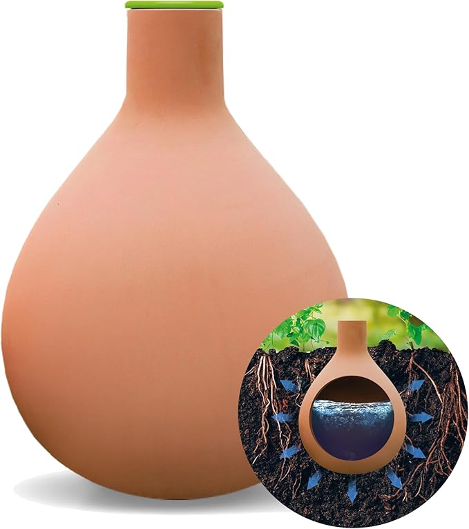 BioGreen Plant Self-Watering System Hydro MAX M | 0.8 gal | Irrigation Ø 35.4 in | Olla Made of Fired Clay | Environmentally Friendly | Terracotta Water Saver for Gardens, Vegetables & Raised Beds