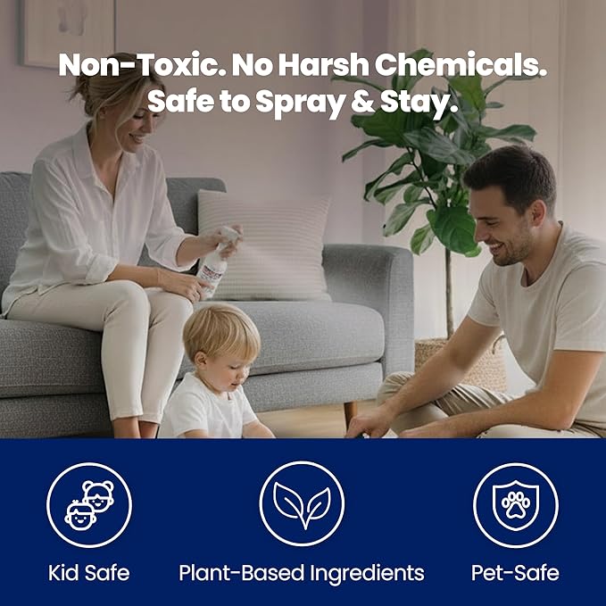 Dust Mite Killer Spray by Mite-B-Gone 16oz | Naturally Kills Human Mites, Chicken, Bird, Dust, Spider, Rat, Turkey, Carpet Mites | Family & Pet Safe Treatment for Homes, Furniture, Bedding & Farms