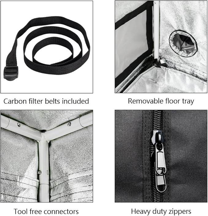 Hydroponic Mylar Water-Resister Grow Tent Reflective Garden Growing Dark Room with Observation Window for Indoor Plant Growing (47" x 23" x 59‘)