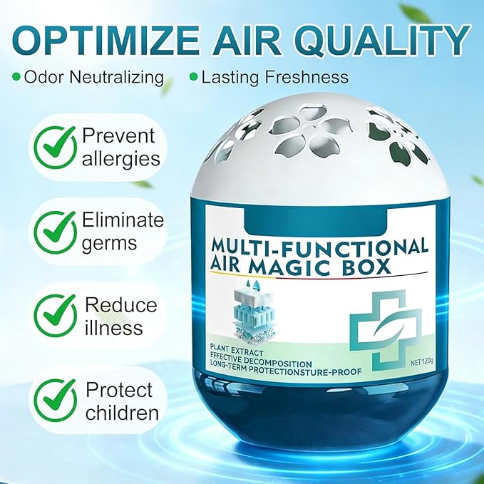 2pcs Indoor Air Purification Dust Removal Magic Box,Multi-Functional Air Magic Box,Automatic Dust Collection Air Box for Home,Plant Extract Formula,Use for Any Room（120g x 2 ）