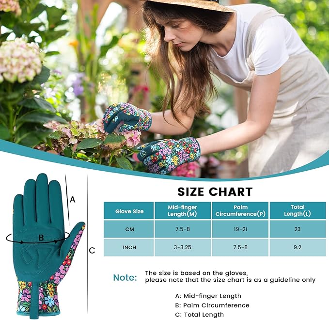 fauson Gardening Gloves - Gardening Gloves for Women Firm Grip Breathable Garden Gloves Thorn Proof for Digging, Planting