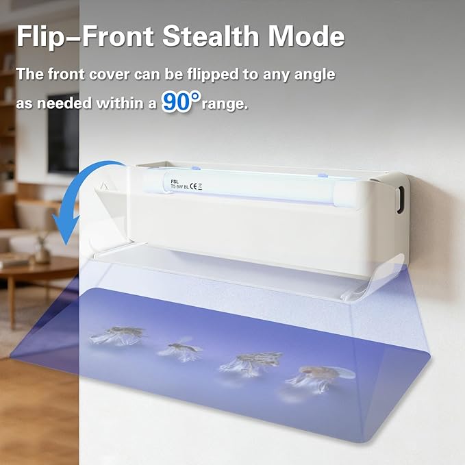 Fly Catcher Indoor,Fruit Fly Traps Indoor for Home,Wall Sconce Fly UV Light Trap for Capturing Flies,Moths, Gnats with 5 Sticky Glue Boards, Bug Catcher Indoor, Light Flying Insect Trap(1pack-White)