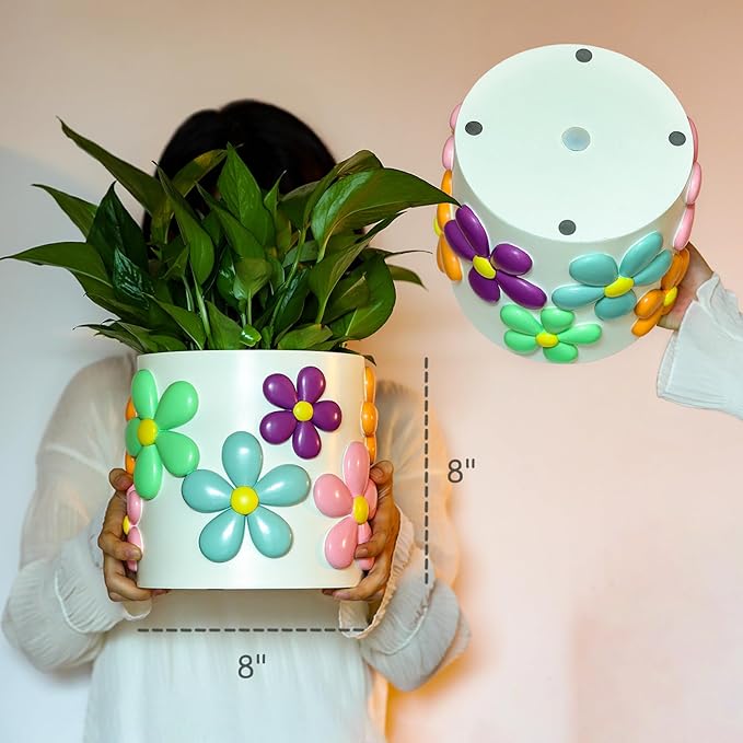 GUGUGO 8 Inch Pastel Mushrooms Planters, Cute Unique Rainbow Planter with Drainage, Colorful Vintage Retro Flower Plant pots for Indoor & Outdoor Plants, Eclectic Funny Room Decor Aesthetic (A,8 Inch)