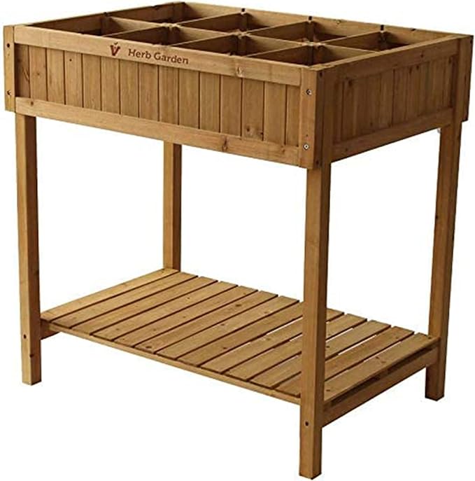 VegTrug® Custom Herb Planter, Durable and Rectangular Outdoor Planter, Natural