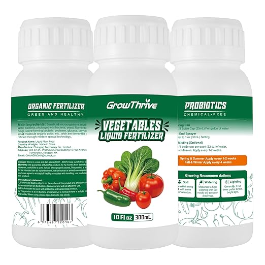All-Purpose Organic Liquid Vegetable Fertilizer - Probiotic Microbial Plant Food for Indoor & Outdoor Gardens - Boosts Yield & Growth (10 oz)