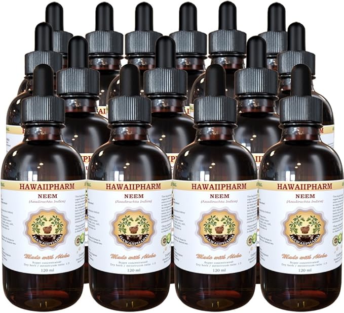 Hawaii Pharm Neem (Azadirachta Indica) Liquid Extract, Tincture, Herbal Supplement, Made in USA, 15x4 fl.oz
