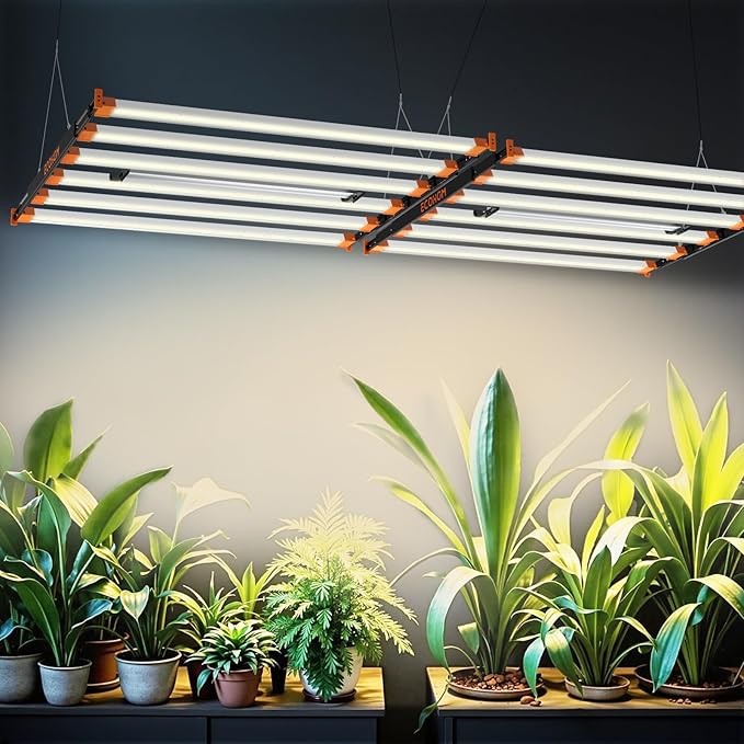 Pro Bar 800W LED Grow Light, Daisy Chain Dimmable Full Spectrum, High PPFD for Indoor Plants Seed Starting Veg Bloom 5x5/4x4ft Coverage, Pro Growing Lamps for Home & Commercial, Retractable