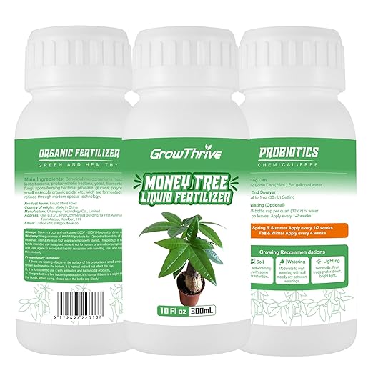 10 oz Organic Money Tree Fertilizer Liquid - Microbial Probiotic Plant Food for Pachira Aquatica & Houseplants - Promotes Root Growth & Green Leaves
