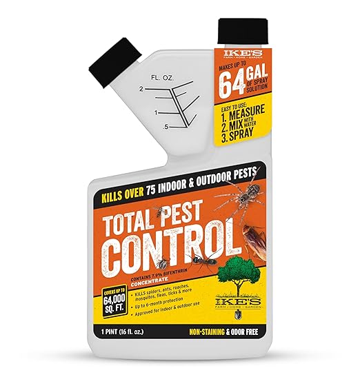 Ike's Total Pest Control Concentrate - 7.9% Bifenthrin Indoor/Outdoor Insect Killer - Pint Liquid