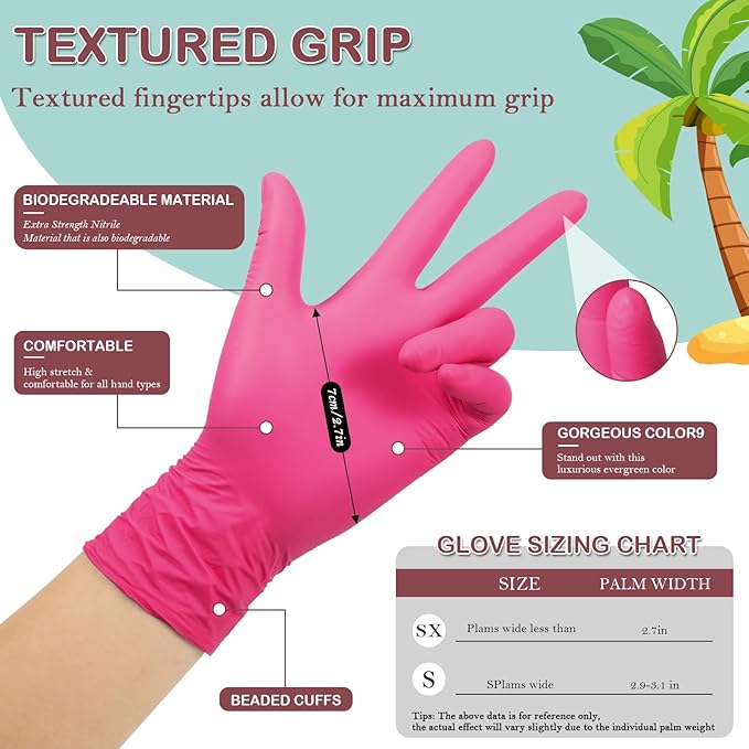 Kids Disposable Nitrile Gloves for 4-10 Years, Suitable for Cooking, Gardening, Painting, Powder and Latex Free-100 PCS