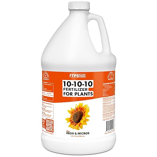 10-10-10 Fertilizer for Plants – Liquid Plant Food for Balanced Nutrition, Strong Roots & Healthy Growth, 1 Gallon