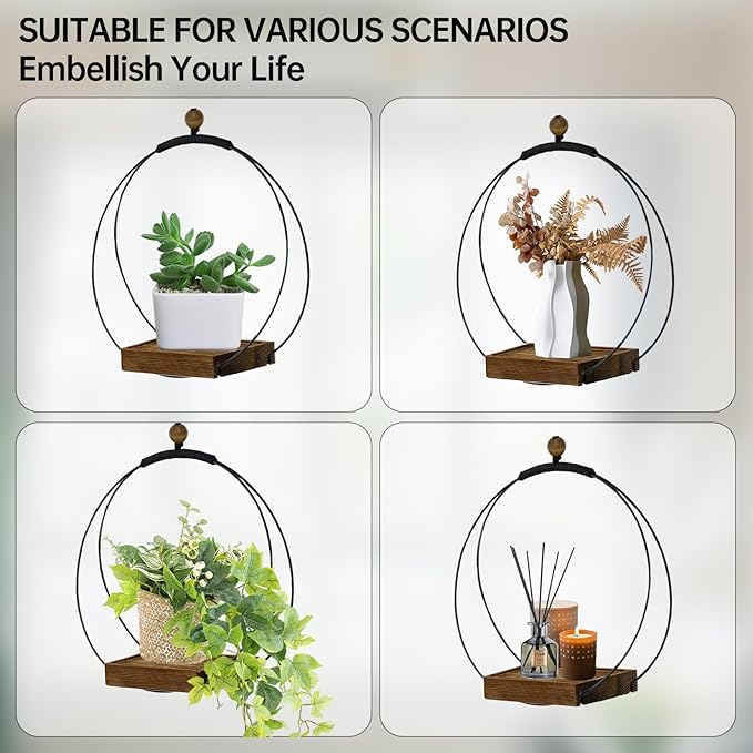 Adnkwolivt Hanging Planter for Indoor Plants - Outdoor Plant Hanger, Mid Century Metal Plant Hanger, Indoor Conner Ceiling, Gift for Mom, Plant Lovers, Housewarming