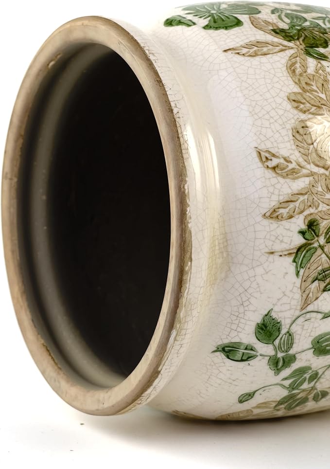 Dosayes Flower Pot,Vintage Ceramic Pot for Planter with Drainage Holes, 6.29 inch Ice Crack Glazed Small Planters Pot for Indoor,Tucan Home Decor,Gardening Gifts (Classic)