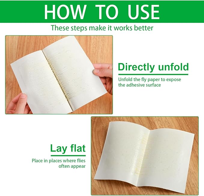 Qualirey 10 Pcs Fly Paper Traps Sticky Adhesive Fly Paper Traps Indoor and Outdoor Fungus Gnat Killer Plants Insect Gnat Catchers Glue Boards for Bug, Whiteflies, Aphids, Pest Control