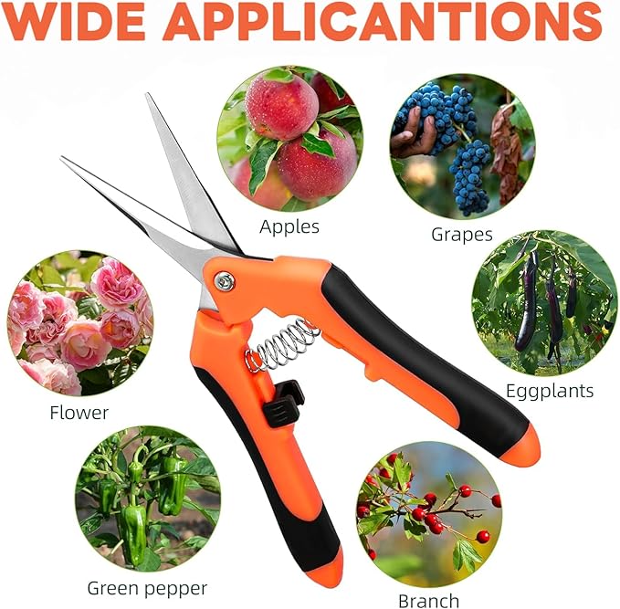 4 Pack Garden Pruning Shears, Stainless Steel Pruning, Stainless Steel Pruning, Pruning Snips, Flower Trimming, Pruning Shears for Gardening Tools
