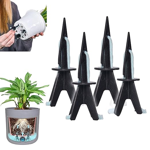 GreenShip 4-Pack Patented Self-Watering Spikes – DIY Plant Watering System for Indoor Plants, Fits Grower Pots, Reuse Containers, Automatic Self-Watering Stakes (Medium)
