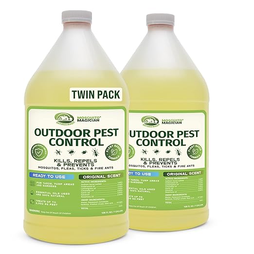 Mosquito Magician Ready to Use Liquid Solution – Kills Mosquitoes, Fleas & Fire Ants – Use with Mosquito Foggers, Sprayers & Misting Systems – Pet & Yard Safe for Lawns, Patios, Outdoors, 2 Gallon