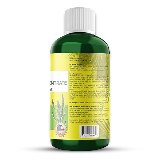 GARDENWISE Organic Seaweed Kelp Liquid Fertilizer for Snake Plant (Sansevieria, Dracaena trifasciata) - Snake Plant Fertilizer - Snake Plant Food - Live Plant Care (8 OZ)
