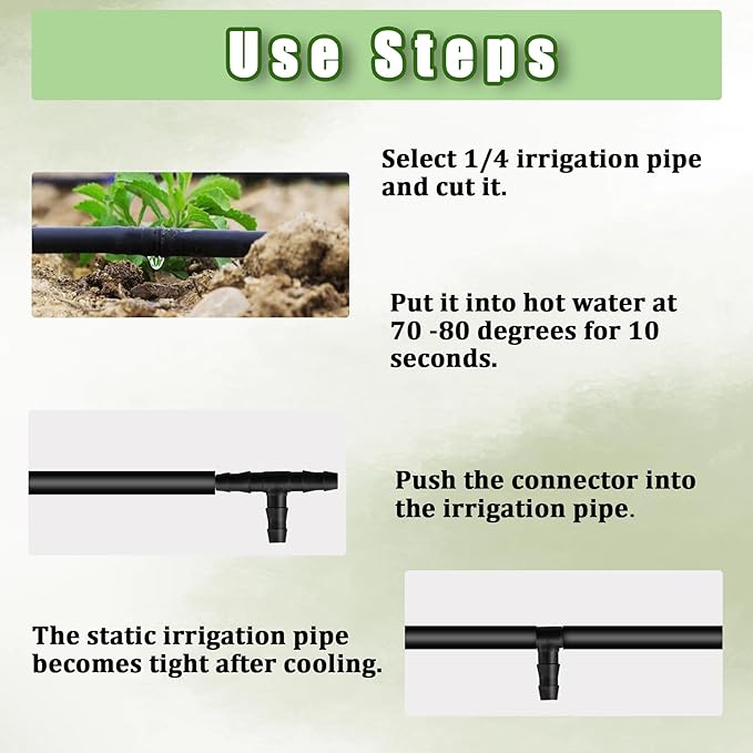 220Pcs Barbed Connectors Irrigation Fittings Kit,Irrigation Connector for 1/4" Tubing Garden Lawn Irrigation,End Plug,Barbs,Straight Barbs,Single Barbs,4-Way Coupling,Tees