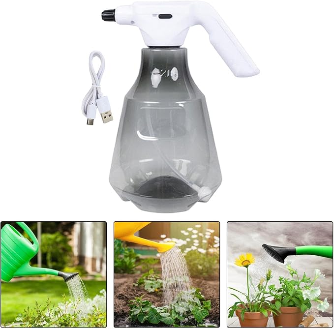 Plant Mister Spray Bottle Multipurpose with Adjustable Mist Nozzle 2L Electric Plant Sprayer Gardening Water Sprayer for Pets Lawn, Gray