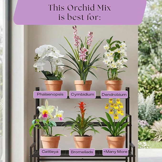 Rosy Soil Orchid Soil Potting Mix - Superior Aeration & Drainage for Orchids - Peat-Free, Microbially Active Biochar Powered Soil for Orchid Plants - Ideal for Indoor Gardening - 4 Quarts