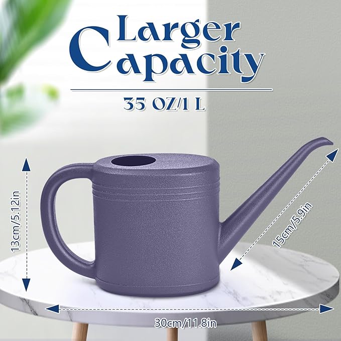 Plant Watering Can for Home Garden - with Long Spout - 1/4 Gallon - Purple