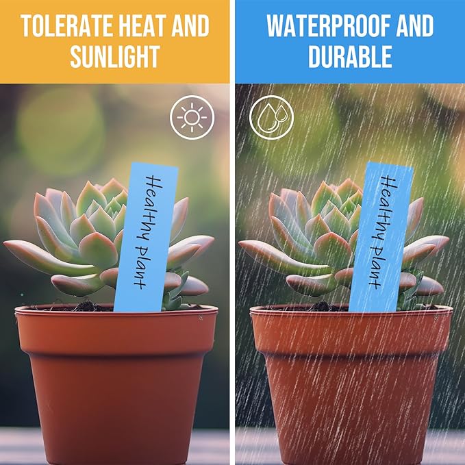 Plant Labels 120 Pcs Yuanling for Seeding Plastic Waterproof Plant Name Tags Garden Labels Marker Garden Pots Stakes for Outdoor Potted Plants Belt Permanent Marking Pen (6 Colors)