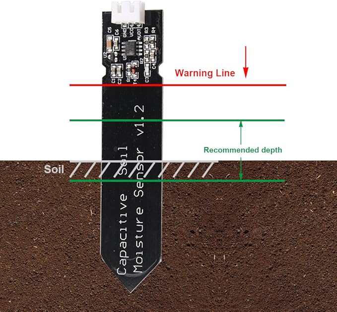 5PCS Capacitive Analog Soil Moisture Sensor Module 3.3~5.5V Corrosion Resistant Humidity Detection Sensors DIY Electronic for Arduino for Raspberry Pi