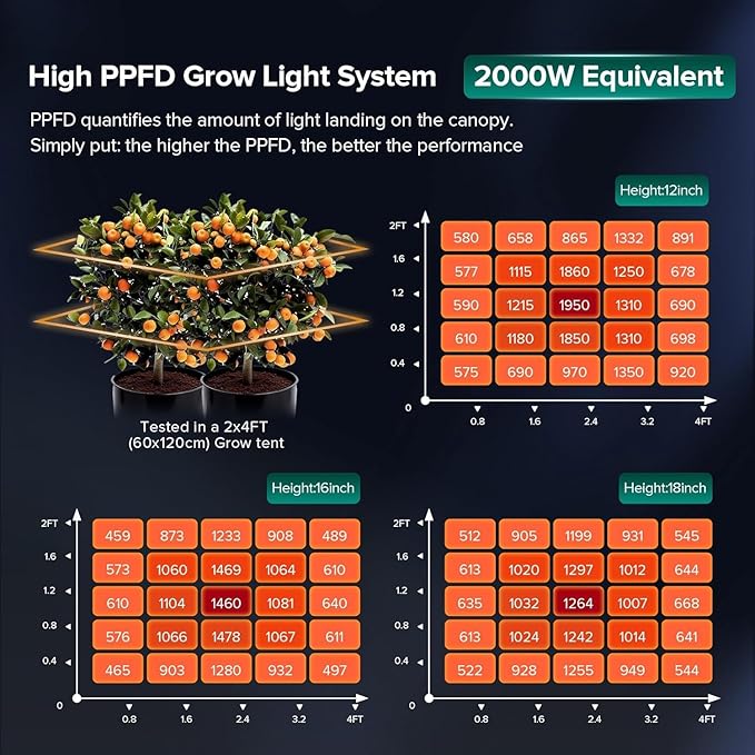 SANSI Grow Lights for Indoor Plants, 200W Plant Lights for Indoor Growing Full Spectrum High PPFD IP65 Dimmable, Auto On Off Growing Lamp for 2x4/3x3ft Grow Tent Seed Starting Vegetables Bloom