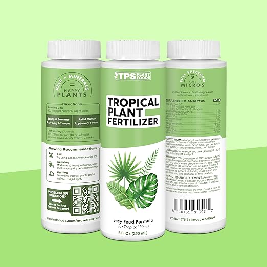 Tropical Plant Fertilizer – Liquid Plant Food for Bigger Leaves, Lush Growth & Stronger Roots, 1 Gallon