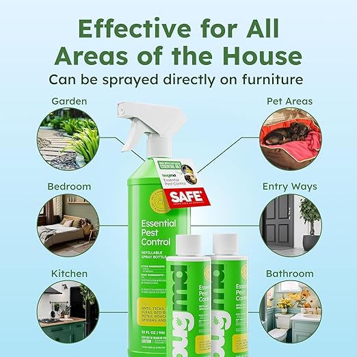 BugMD Ant Killer & Bug Spray Concentrate - Roach and Cockroach Killer Indoor, Spider & Flea Spray for Home, Fly and Insect Defense, Safe with Essential Oils, Plant-Powered, Pest Control Kit