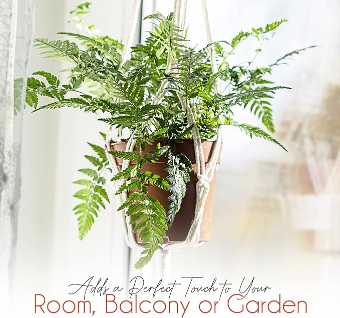 feedee Macrame Plant Hangers Indoor Macrame Hanging Planters for Indoor Plants, 6 Pack Hanging Plant Holders Indoor Hanging, Macromay Plant Hangers for Indoor Plant Hanger, Outdoor Flower Pots Holder