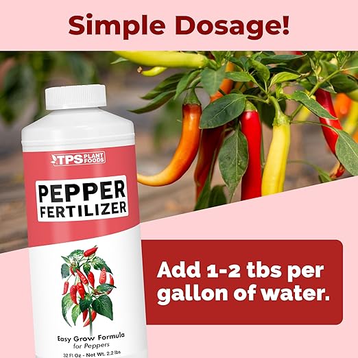 Pepper Fertilizer – Liquid Plant Food for Bigger Harvests, Better Flowering & Stronger Root Development, 32 oz