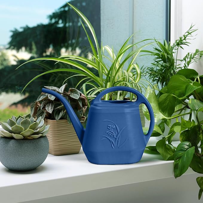 Hand Watering Can - for Home Plant Garden - 1/2 Gallon - Blue