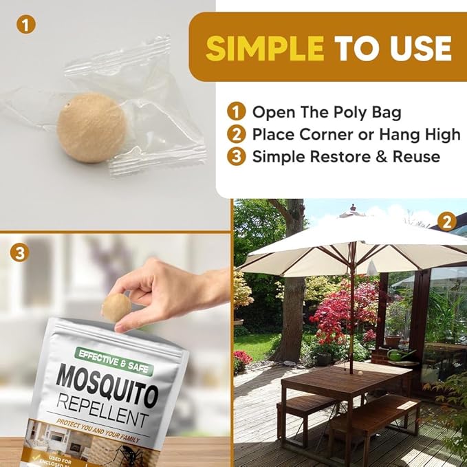AUDQQM Mosquito Repellent Outdoor Patio, Mosquito Repellent Balls Indoor, Mosquitoes Deterrent for Yard, Mosquito Control, Keep Mosquito Away for Room/Porch/Camping, Effective for 60 Days-8P