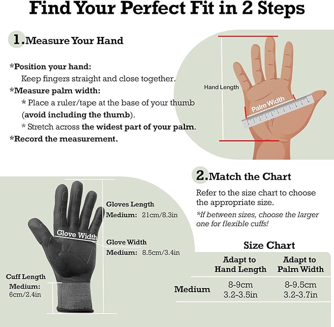 2 Pairs Thickened Non-Slip Gardening Gloves, Recyclable TPE Coating, Durable Breathable Work Gloves for Weeding, Planting, Landscaping & Yard Work, Universal Fit, Black