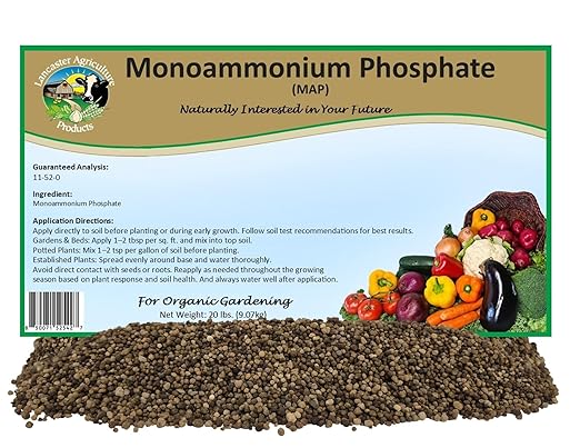 Monoammonium Phosphate Fertilizer (MAP) 20 pounds High Phosphorus & Nitrogen for Gardens, Crops & Pastures – Root Growth, Bloom Booster & Healthy Plant Nutrition – Lancaster Agriculture Products