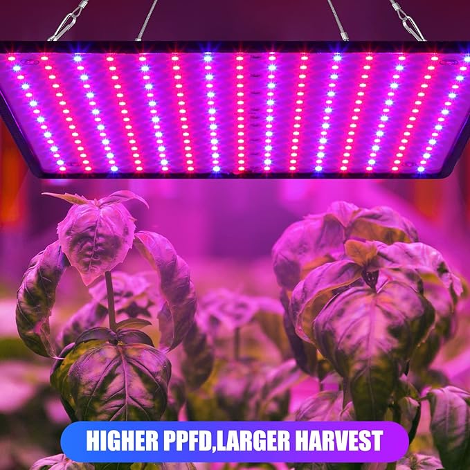 Liliful 4 Pcs Grow Lights Panel 200W Artificial Full Spectrum Grow Lamps with 225 LEDs for Indoor Outdoor Seedling Tent Flowe(Red, Blue)