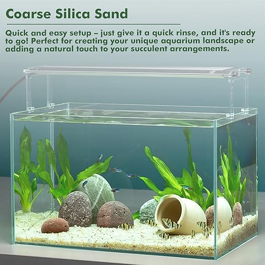 18 Pounds Coarse Silica Sand Succulent and Cactus Bonsai Stones Soil Cover Gravel for Indoor Outdoor Plants Natural Decorative Rocks for Fairy Gardening, Vase Fillers, Aquariums, Carnivorous Plant Mix