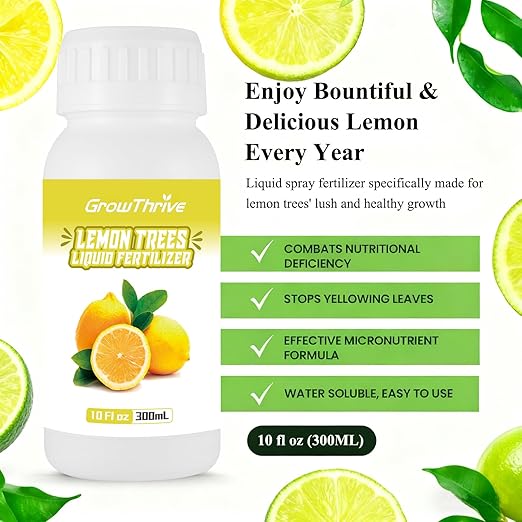 Lemon Tree Liquid Fertilizer - Microbial Organic Citrus Tree Fertilizer for Potted Trees & Indoor Plants, Meyer Lemon Tree Food, Concentrated Nutrient Solution