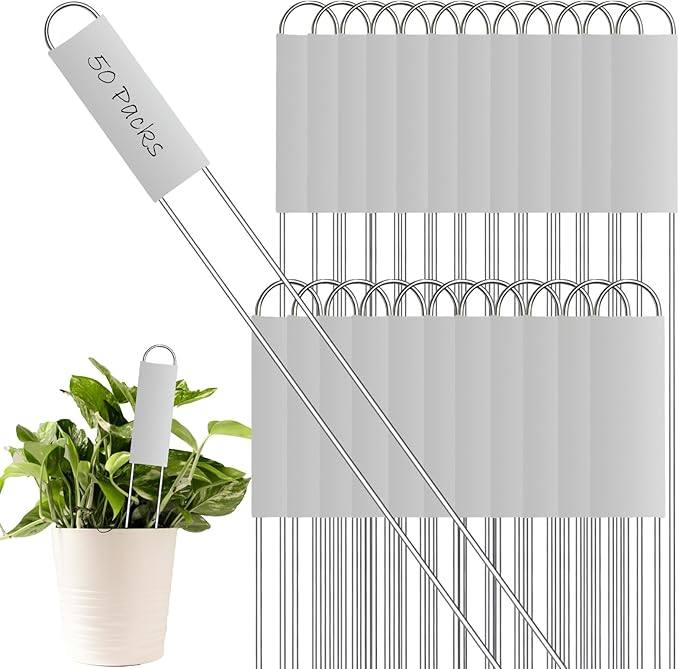 50 Pieces Metal Plant Labels 11.8 Inch Aluminum Metal Plant Tags Garden Label Markers Outdoor Planting Garden Markers for Plants Vegetables Herb Seedlings Flowers