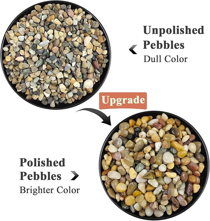 FANTIAN 10 lbs Aquarium Pea Gravel, 3/8 Inch Polished Pebbles. Decorative Stones River Rocks for Succulent Soil Cover, Fish Yank, Vase and Outdoor Garden Landscaping