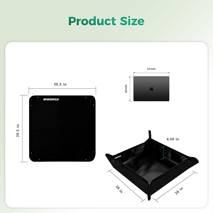 Large Plant Transplanting Mat - Thickened Waterproof Potting Mat, Succulent Gardening Mat, Portable Repotting Mat for Mess Control (PVC-Black39.5"x39.5")