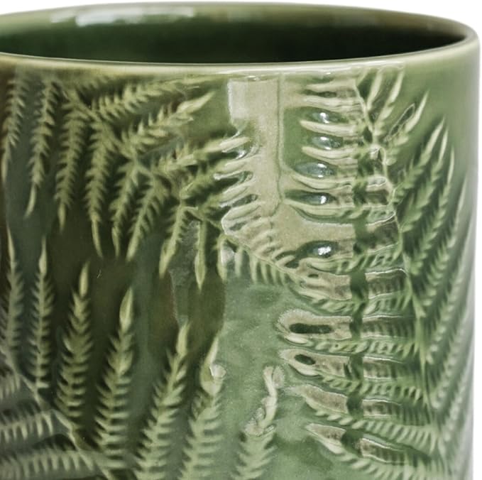 Ivyline Plant Pot Planter, Ceramic, Green, Large