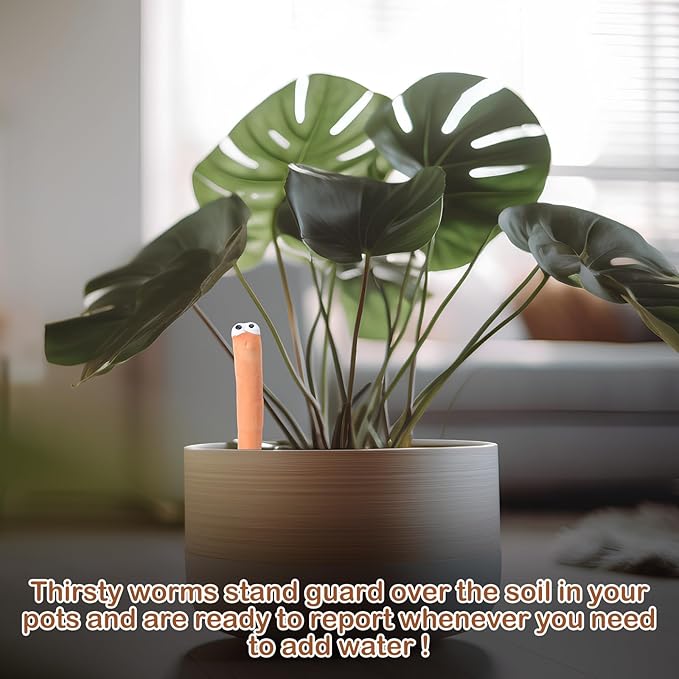 Relaxweex 6 Pcs Water Sensor Ceramic Worm The Potting Shed Worm Water Sensor Plant Decoration Moisture Monitor Gardening Houseplant Humidity Meter Fun Gardening Gift for Your Potted Plant (6 Inch)
