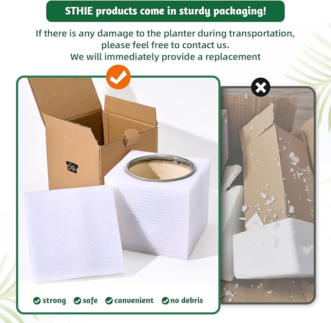 STHIE Ceramic Plant Pots with Drainage Holes and Saucers, Round Flower Pots for Indoor Plant, 4/5.2/6.6 Inches Small Flower Planters Set of 3