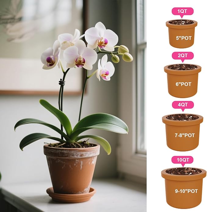 Doter Orchid Potting Mix Orchid Bark, Mix Pine Bark and Perlite, Good Drainage and Water Retention (1 Quart)