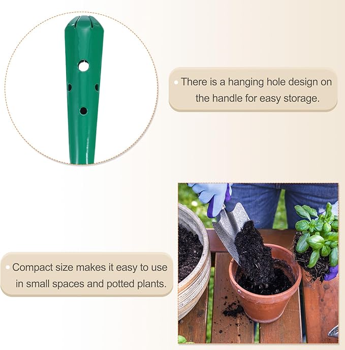 HARFINGTON 4pcs Mini Colorful Metal Hand Shovel 11" x 3" Digging Trowel Set Transplanting Garden Tools for Flower Soil Digging Planting Weeding Transplanting Garden, Red